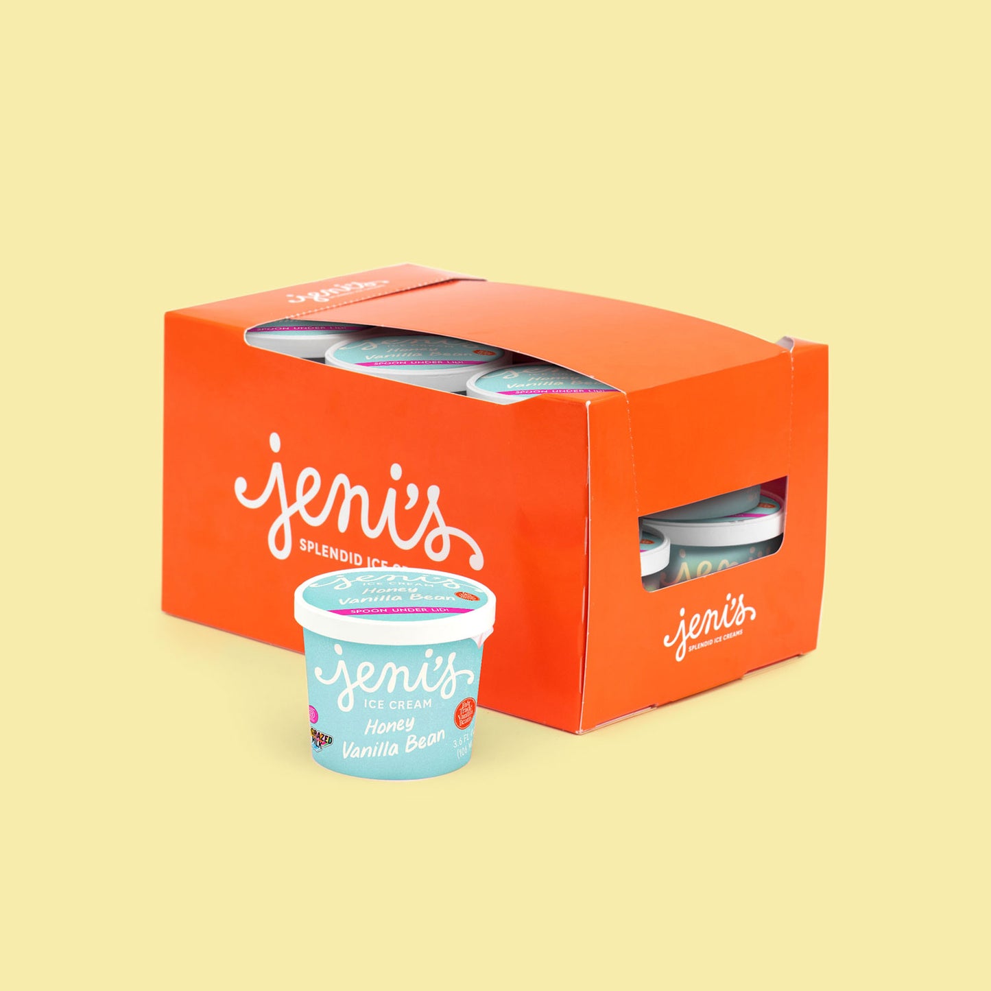 Honey Vanilla Bean Street Treats (12-pack) Pint Bundle Jeni's Splendid Ice Creams   