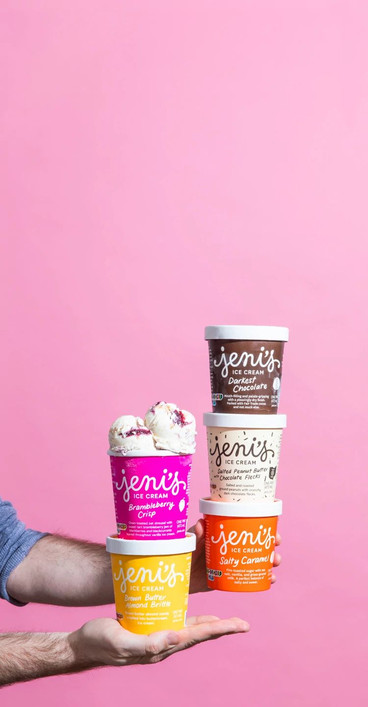 Jeni's ice cream pints featuring the top sellers collection