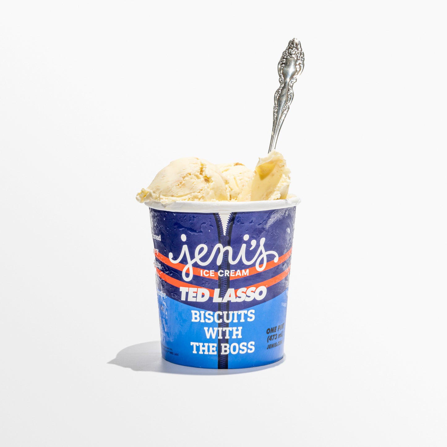 Jeni's Ice Cream Ted Lasso Biscuits with the boss pint
