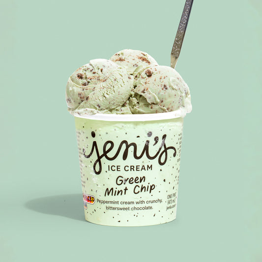 Green Mint Chip Pint Jeni's Splendid Ice Creams   